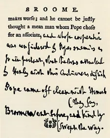 Facsimile of a corrected proof by Johnson of his Lives of the Poets, from the original in the For
