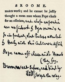 Facsimile of a corrected proof by Johnson of his Lives of the Poets, from the original in the For