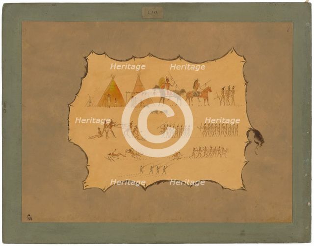Facsimile of a Cheyenne Robe, 1861/1869. Creator: George Catlin.