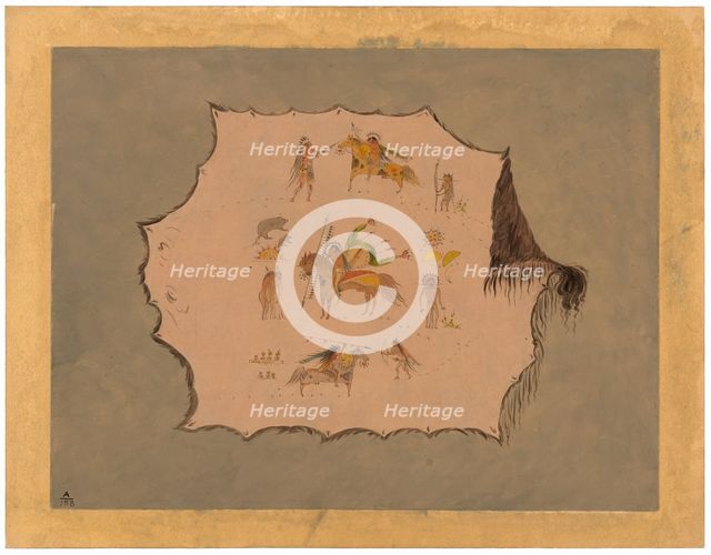 Facsimile of a Pawnee Doctor's Robe with Fantastic Professional Designs, 1861/1869. Creator: George Catlin.