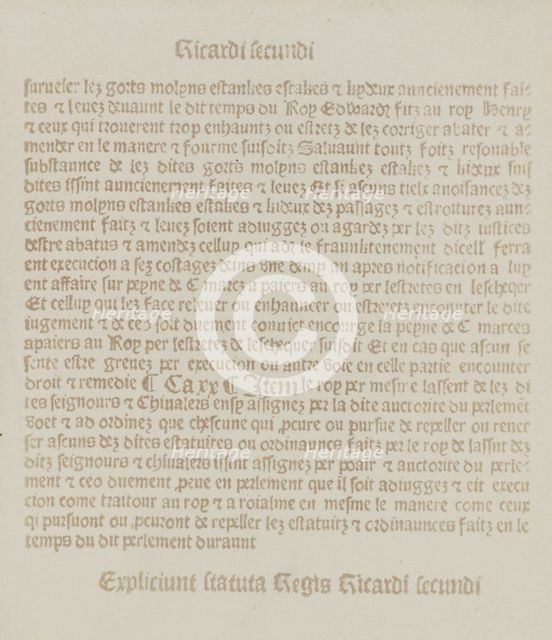 Facsimile of an Old Printed Page, before August 1839. Creator: William Henry Fox Talbot.