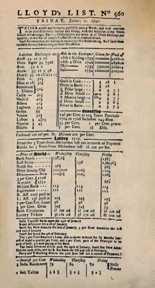 Facsimile of the Earliest Extant Copy of Lloyd's List c1740s, (1928)