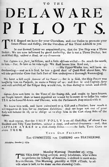 Facsimile of the proclamation about the tea ship, 1773 (c1880)