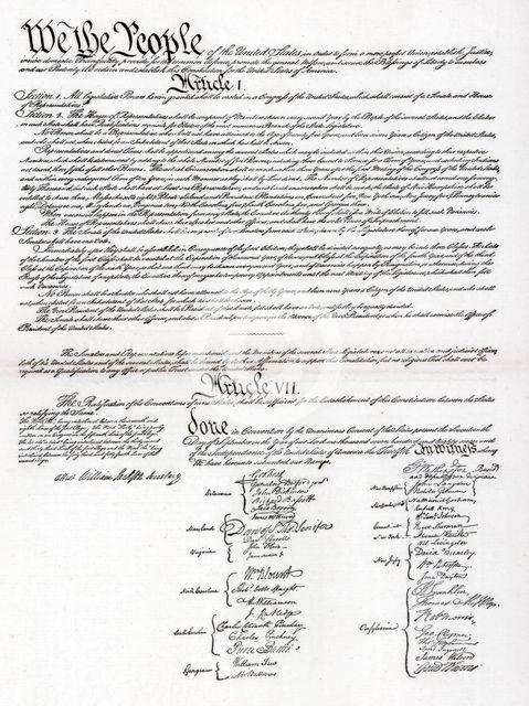 Facsimile of the Preamble and Constitution of the United States of America, 1901. Artist: Unknown