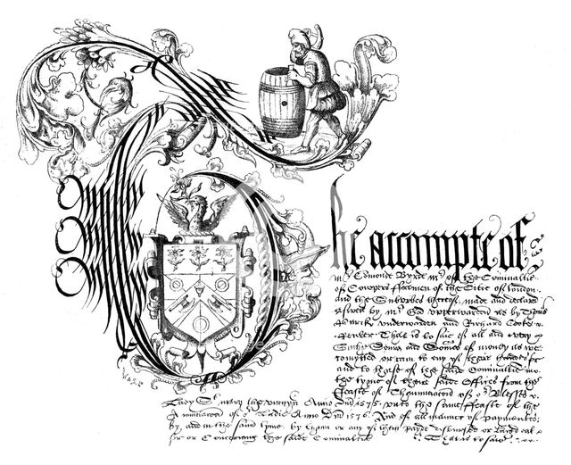 Facsimile from the book of accounts of the Coopers' Company, 1576, (1893). Artist: Unknown