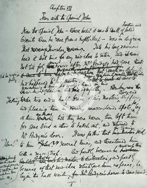 'Facsimile page of MS for "The Country House", by John Galsworthy', 1907, (1928).  Creator: Unknown.