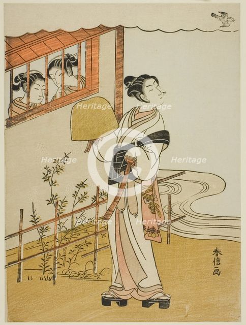 (Facsimile) The Fourth Month (Uzuki), from the series "Popular Versions of Immortal Poets..., c1768. Creator: Suzuki Harunobu.