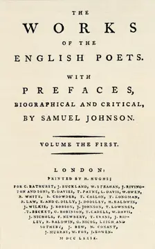 Facsimile title-page of the first edition of The Works of the English Poets, containing Johnson's