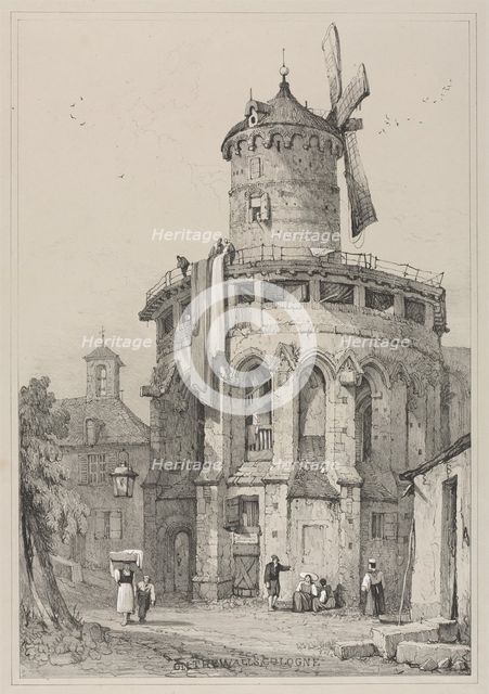 Facsimiles of Sketches Made in Flanders and Germany: On the Walls, Cologne, 1833. Creator: Samuel Prout (British, 1783-1852); Charles Joseph Hullmandel.