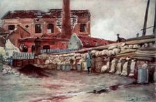 Factory Barricade, Soissons France, 20 May 1915, (1926).Artist: Francois Flameng
