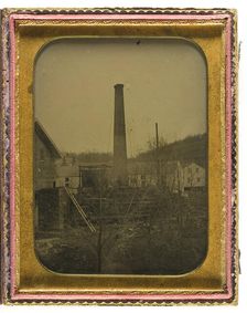 Factory Building with Chimney Construction, 19th century. Creator: Unknown