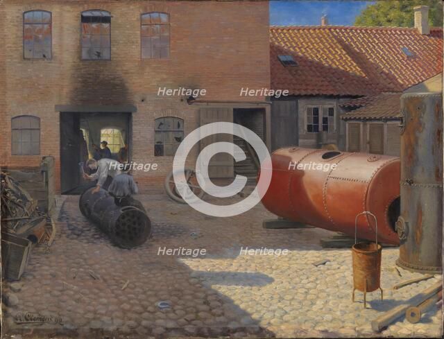 Factory courtyard in a provincial town, 1892. Creator: Gustav Adolf Clemens.