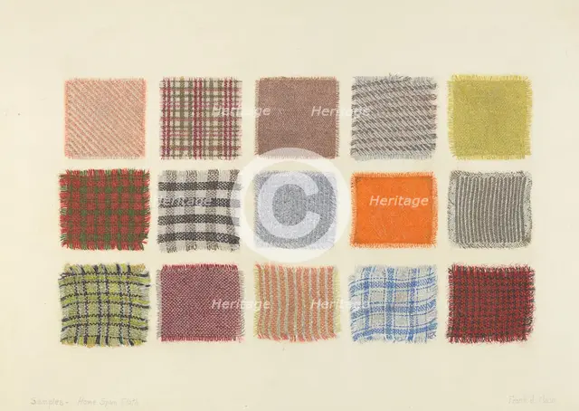 Factory Cloth Samples, 1935/1942. Creator: Frank J Mace.