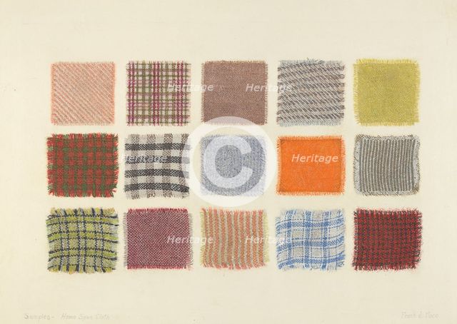 Factory Cloth Samples, 1935/1942. Creator: Frank J Mace.