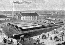 Factory for making, recharging and servicing electric cabs, Aubervilliers, France, 1899