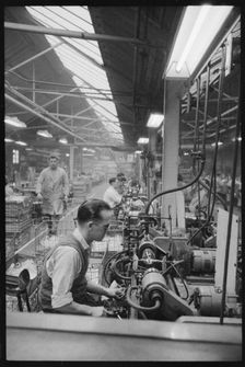 Factory floor of the Wear Flint Glass Works, Alfred Street, Millfield, Sunderland, 1961. Creator: Eileen Deste