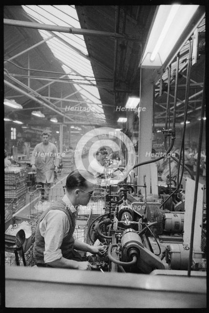 Factory floor of the Wear Flint Glass Works, Alfred Street, Millfield, Sunderland, 1961. Creator: Eileen Deste.