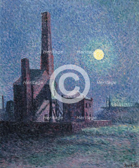 Factory in the Moonlight. Artist: Luce, Maximilien (1858-1941)