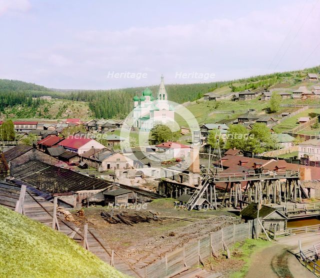 Factory in Kyn belonging to Count S.A. Stroganov (work was stopped), 1912. Creator: Sergey Mikhaylovich Prokudin-Gorsky.