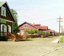 Factory living quarters, Kovzha [Russian Empire], 1909. Creator: Sergey Mikhaylovich Prokudin-Gorsky