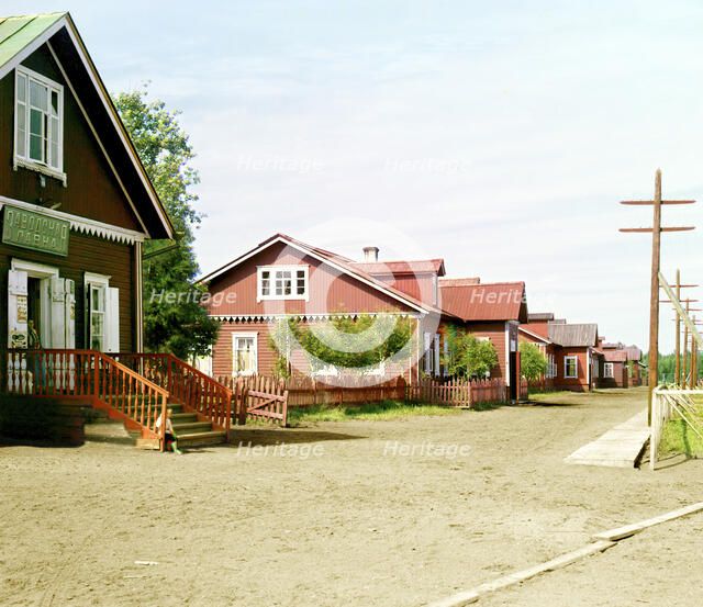 Factory living quarters, Kovzha [Russian Empire], 1909. Creator: Sergey Mikhaylovich Prokudin-Gorsky.