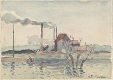 Factory on the Oise at Pontoise, 1873. Creator: Camille Pissarro