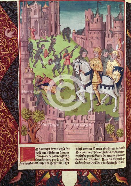 Facts of life of Louis VI the Fat (108 -1137), son of Philip I, Miniature in 'Chronicles of Franc…