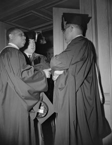 Faculty members of the Howard University during commencement, Washington, D.C, 1942. Creator: Gordon Parks