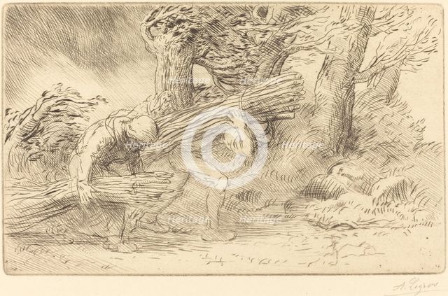 Fagot-gatherers (Les fagottiers). Creator: Alphonse Legros.