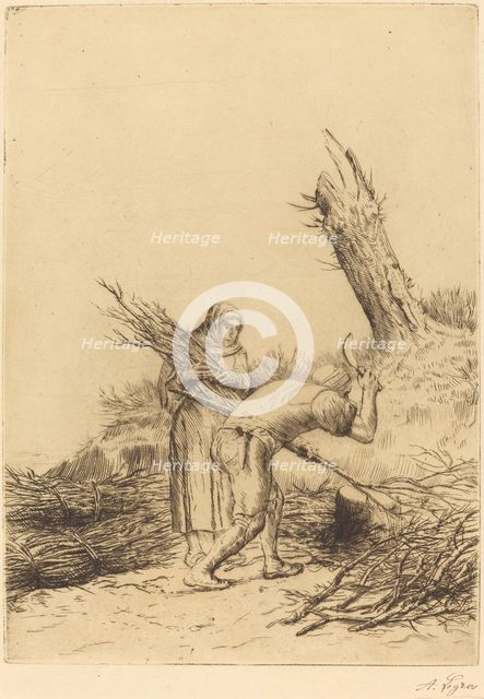 Fagot-makers (Les faiseurs de fagots). Creator: Alphonse Legros.