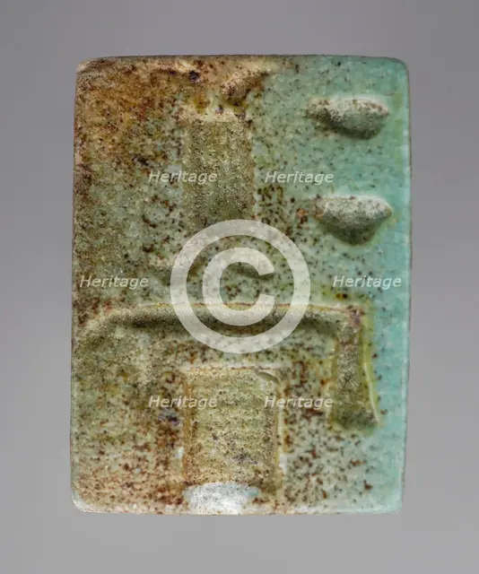 Faience Plaque with name of Deceased as Osiris (image 1 of 2), Late Period (714-333 BCE). Creator: Unknown.