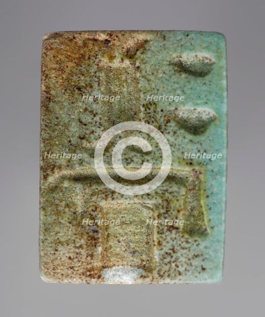 Faience Plaque with name of Deceased as Osiris (image 1 of 2), Late Period (714-333 BCE). Creator: Unknown.