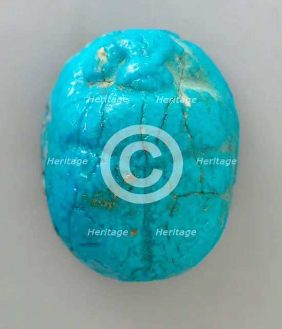 Faience Scarab with Name of Queen Tiy, Reign of Amenhotep III to Akhenaten (1410-1355 BCE). Creator: Unknown.