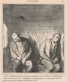 Faisons semblant de dormir..., 19th century. Creator: Honore Daumier