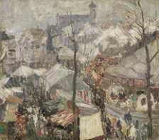 Fair at Vrijdagmarkt in Ghent, 1907. Creator: Gustave De Smet