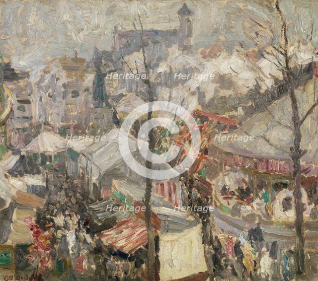 Fair at Vrijdagmarkt in Ghent, 1907. Creator: Gustave De Smet.