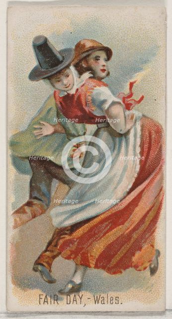 Fair Day, Wales, from the Holidays series (N80) for Duke brand cigarettes, 1890., 1890. Creator: George S. Harris & Sons.