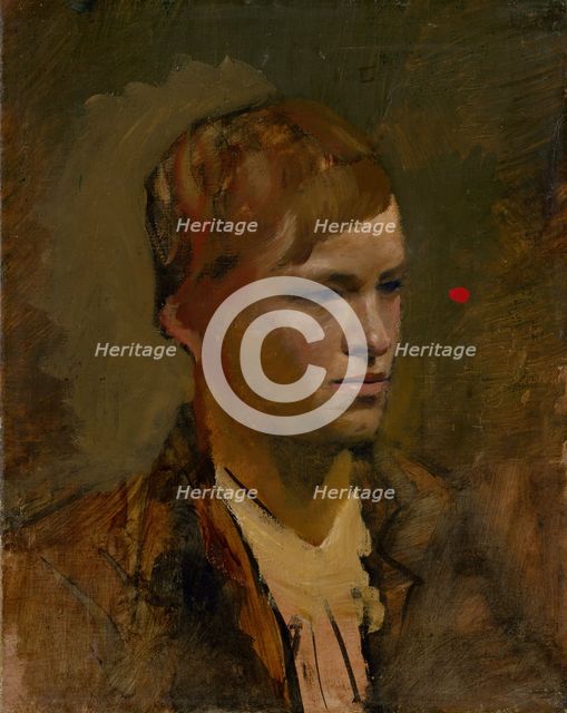 Fair-Headed Boy with Red Point in the Background, 1895-1900. Creator: Ladislav Mednyanszky.