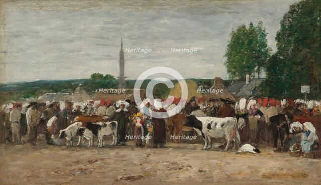 Fair in Brittany, 1874. Creator: Eugene Louis Boudin.