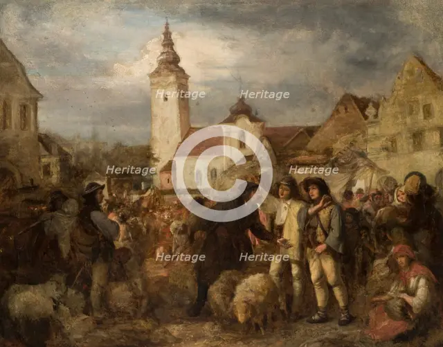 Fair in Nowy Targ, 1870. Creator: Aleksander Kotsis.