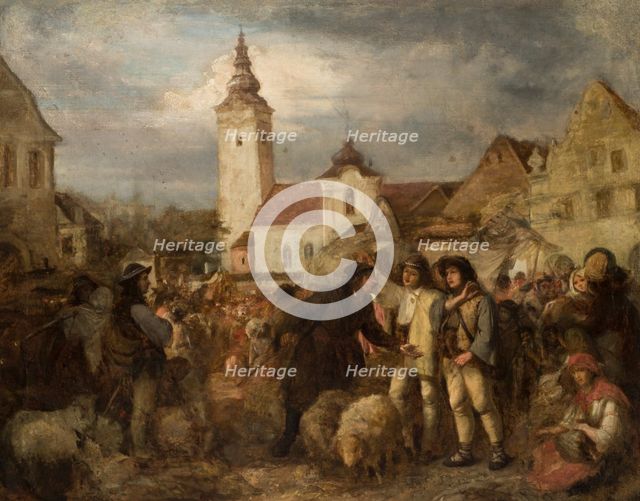 Fair in Nowy Targ, 1870. Creator: Aleksander Kotsis.