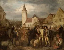 Fair in Nowy Targ, 1870. Creator: Aleksander Kotsis
