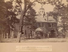 Fairfax Court House, Virginia, with Union Soldiers in Front and on the Roof, 1863. Creator: Mathew Brady