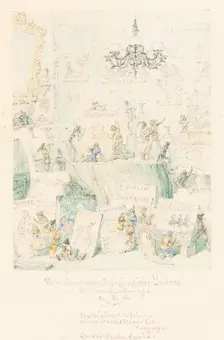 Fairy Connoisseurs Inspecting Mr. Frederick Locker's Collection of Drawings, 1867. Creator: George Cruikshank