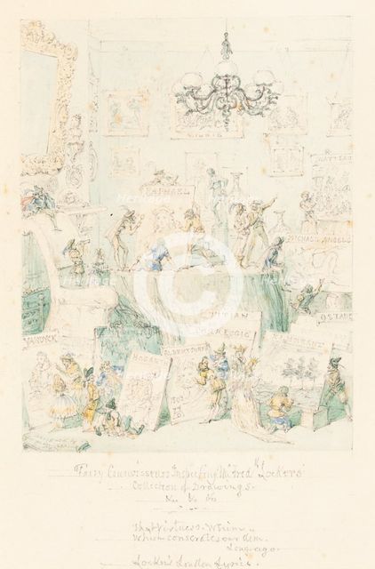 Fairy Connoisseurs Inspecting Mr. Frederick Locker's Collection of Drawings, 1867. Creator: George Cruikshank.