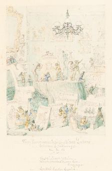 Fairy Connoisseurs Inspecting Mr. Frederick Locker's Collection of Drawings, 1867. Creator: George Cruikshank