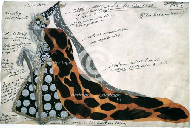 'Fairy Carabosse', costume design for Tchaikovsky's ballet Sleeping Beauty, early 19th century. Artist: Leon Bakst
