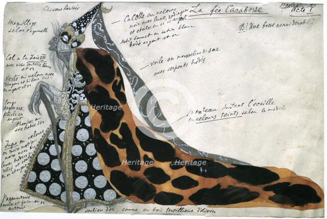 'Fairy Carabosse', costume design for Tchaikovsky's ballet Sleeping Beauty, early 19th century. Artist: Leon Bakst