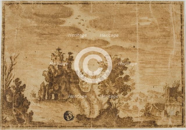 Fairy Castle in Landscape, n.d. Creator: Alfonso Parigi.