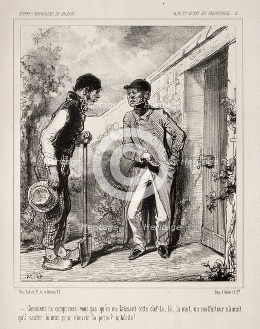Faite et Gestes du Propriétaire. Creator: Paul Gavarni (French, 1804-1866).